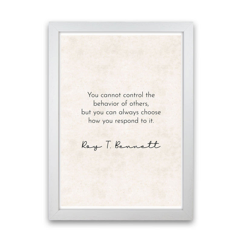 Cannot Control - Roy Bennett Art Print by Pixy Paper White Grain
