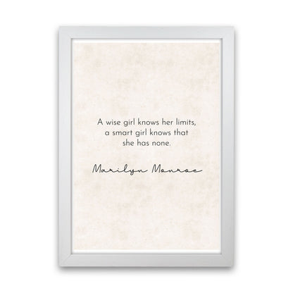 A Wise Girl - Marilyn Monroe Art Print by Pixy Paper White Grain