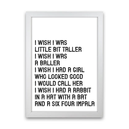 I Wish I Was A Baller Art Print by Pixy Paper White Grain