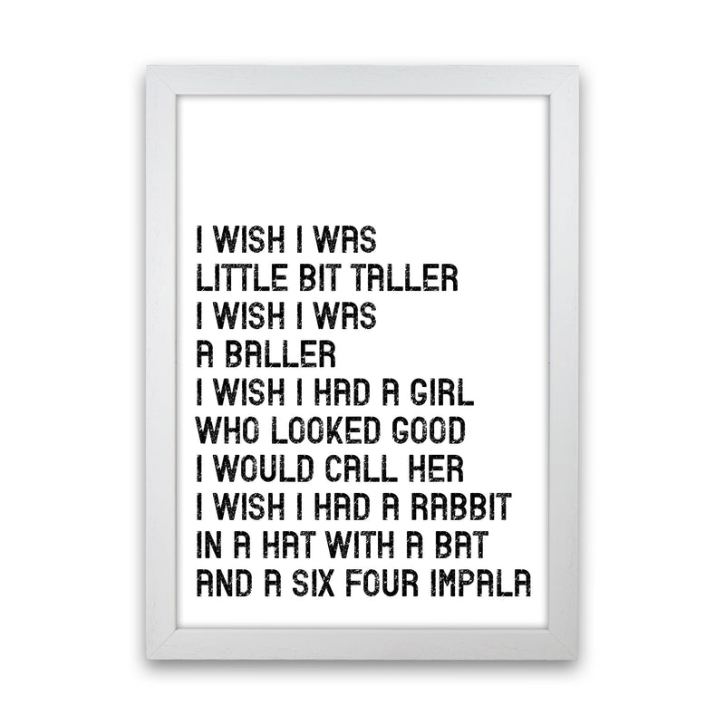 I Wish I Was A Baller Art Print by Pixy Paper White Grain