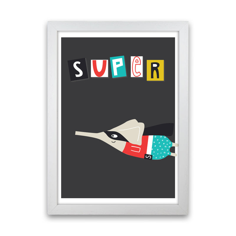 Super elephant Art Print by Pixy Paper White Grain