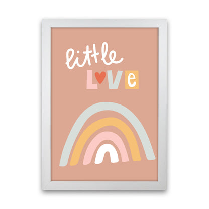 Little love rainbow Neutral kids Art Print by Pixy Paper White Grain