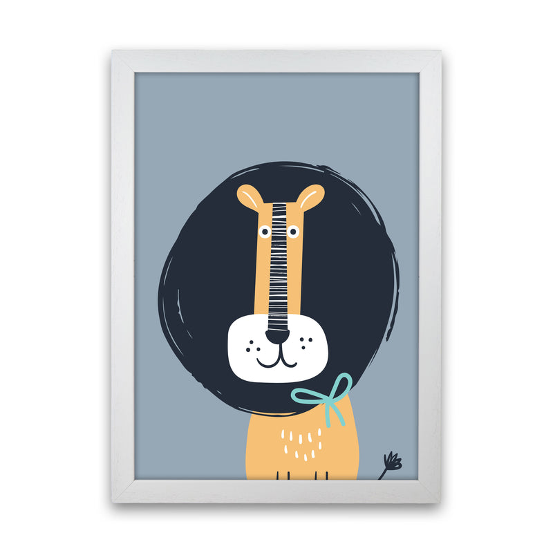 Lion Neutral kids Art Print by Pixy Paper White Grain