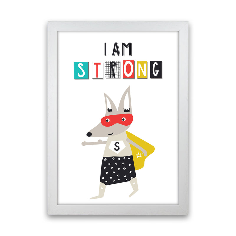 I am strong superhero Art Print by Pixy Paper White Grain