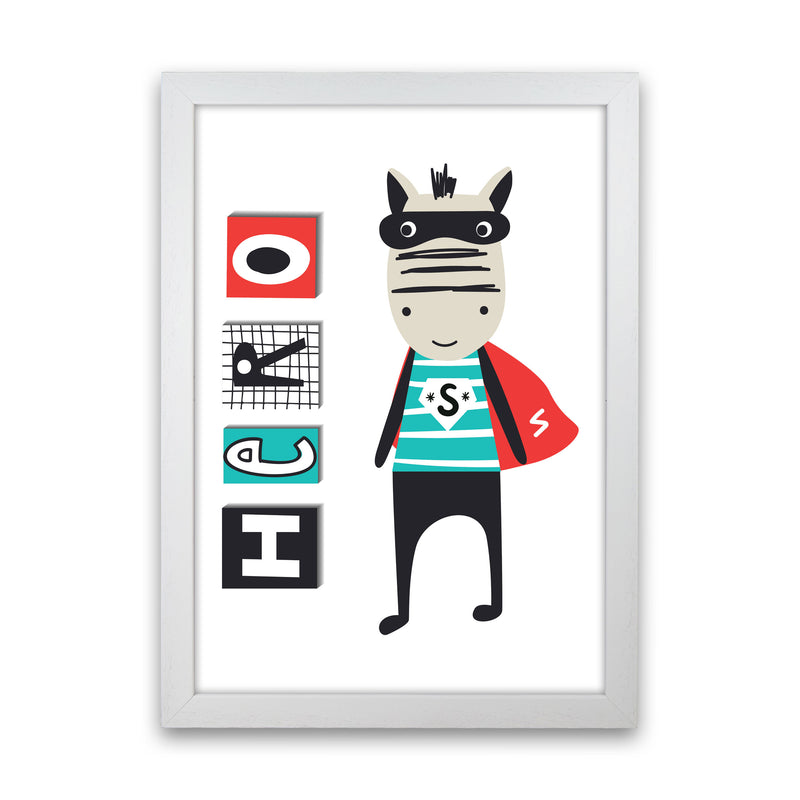 Hero zebra animal Art Print by Pixy Paper White Grain