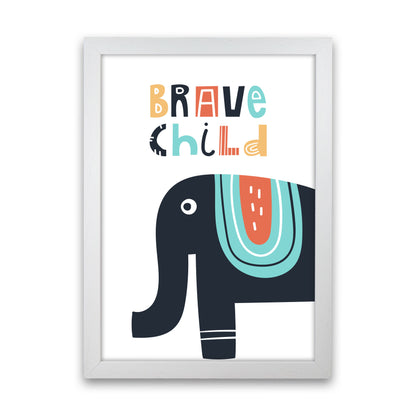 Brave child elephant Art Print by Pixy Paper White Grain