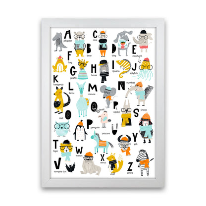 ABC Animals cool Art Print by Pixy Paper White Grain