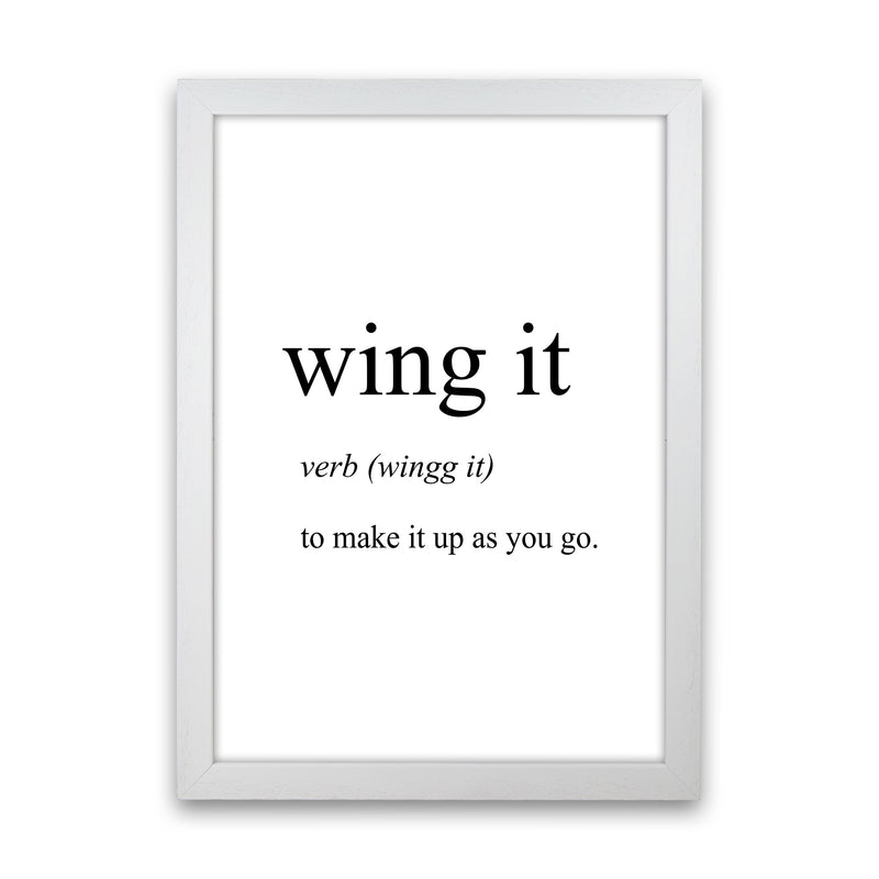 Wing It Definition Art Print by Pixy Paper White Grain