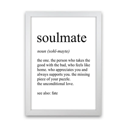 Soulmate Definition Art Print by Pixy Paper White Grain