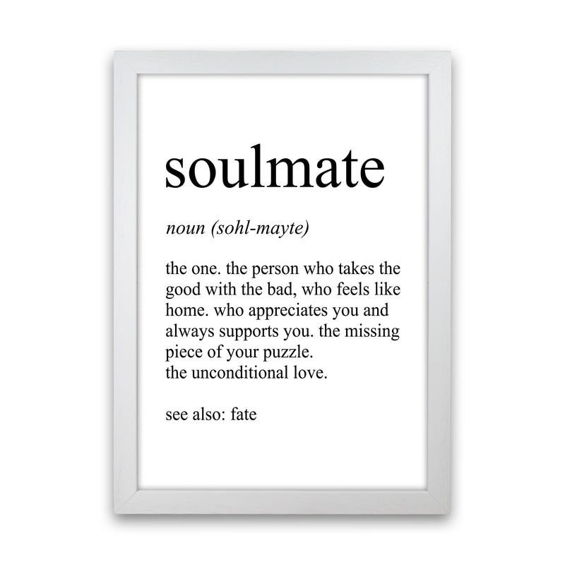 Soulmate Definition Art Print by Pixy Paper White Grain