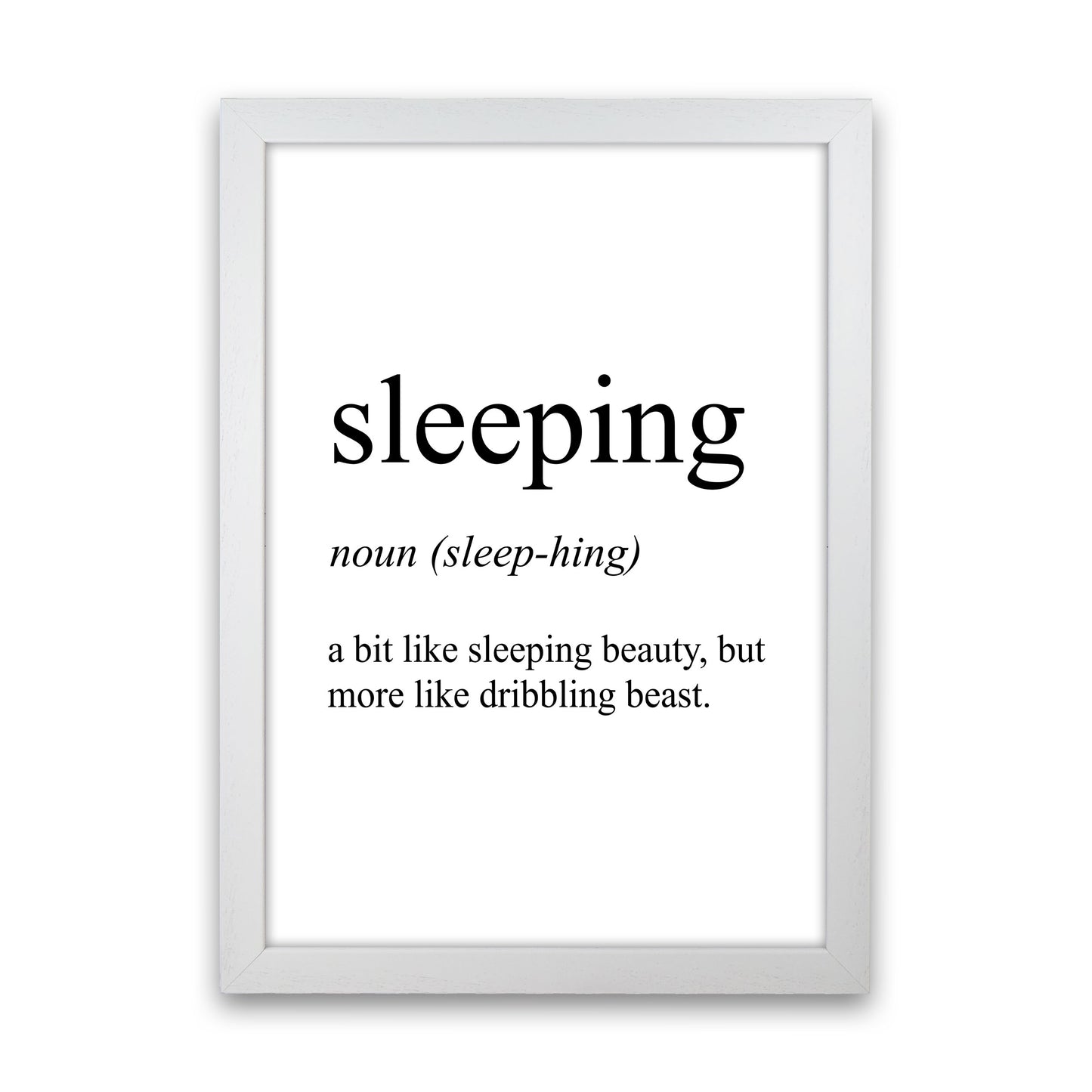 Sleeping Definition Art Print by Pixy Paper White Grain