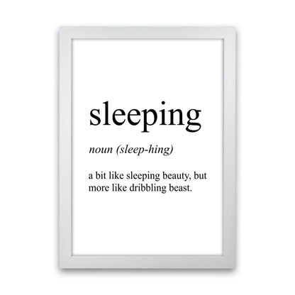 Sleeping Definition Art Print by Pixy Paper White Grain
