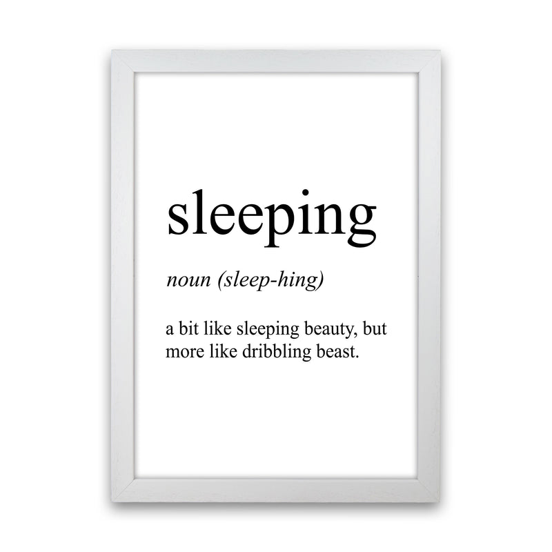 Sleeping Definition Art Print by Pixy Paper White Grain