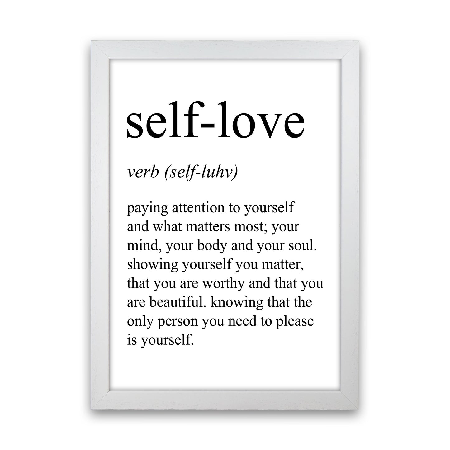 Self-Love Definition Art Print by Pixy Paper White Grain
