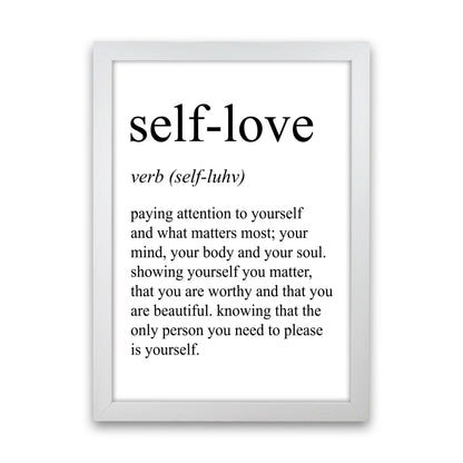 Self-Love Definition Art Print by Pixy Paper White Grain