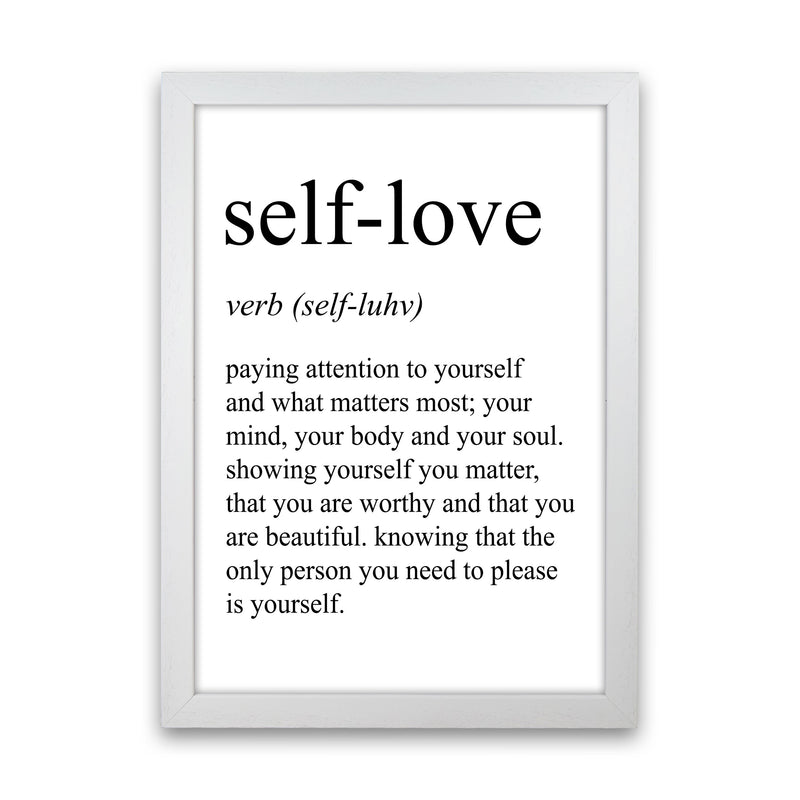 Self-Love Definition Art Print by Pixy Paper White Grain