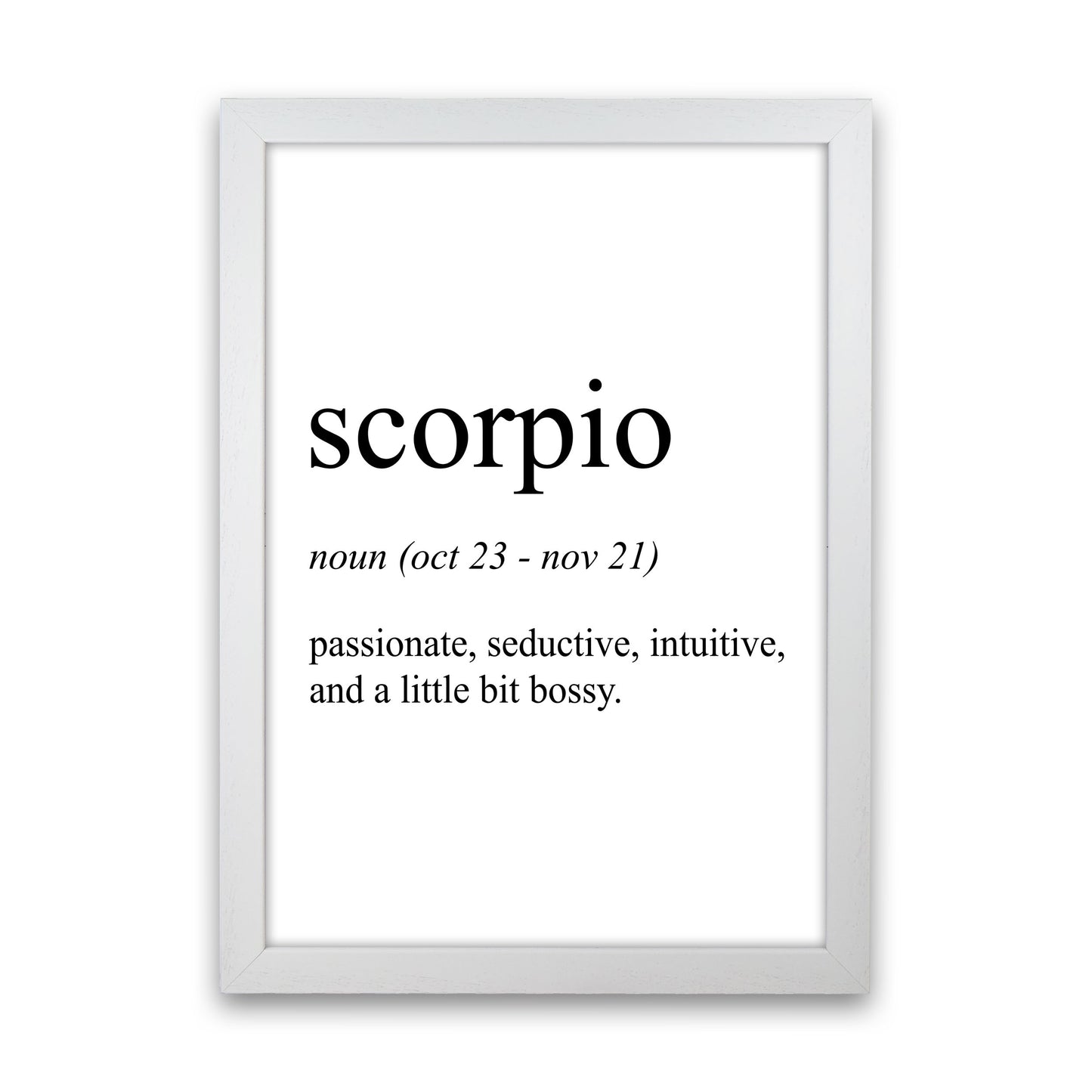 Scorpio Definition Art Print by Pixy Paper White Grain