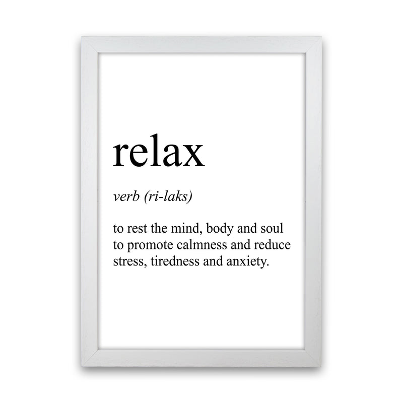 Relax Definition Art Print by Pixy Paper White Grain