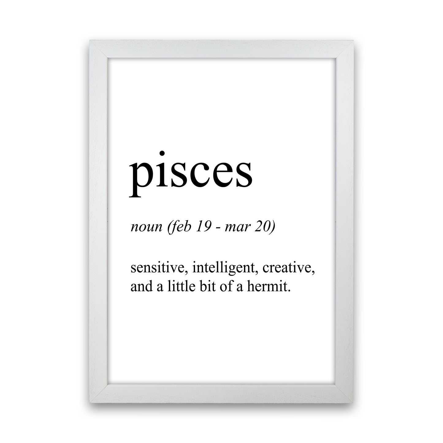 Pisces Definition Art Print by Pixy Paper White Grain