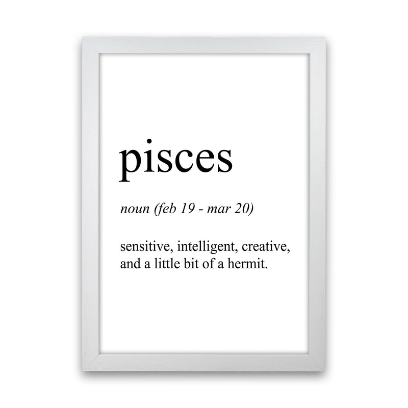 Pisces Definition Art Print by Pixy Paper White Grain