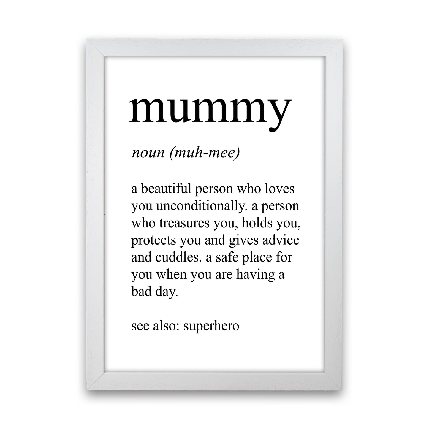 Mummy Definition Art Print by Pixy Paper White Grain