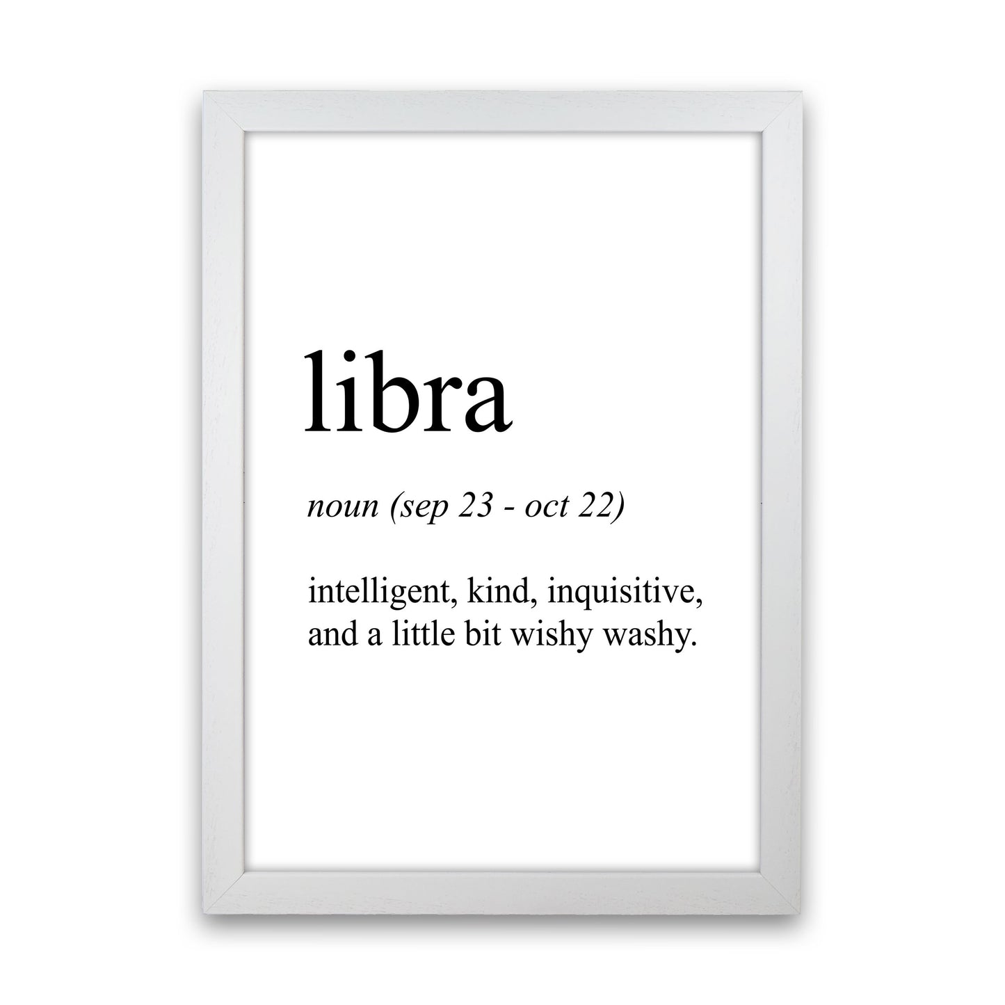 Libra Definition Art Print by Pixy Paper White Grain