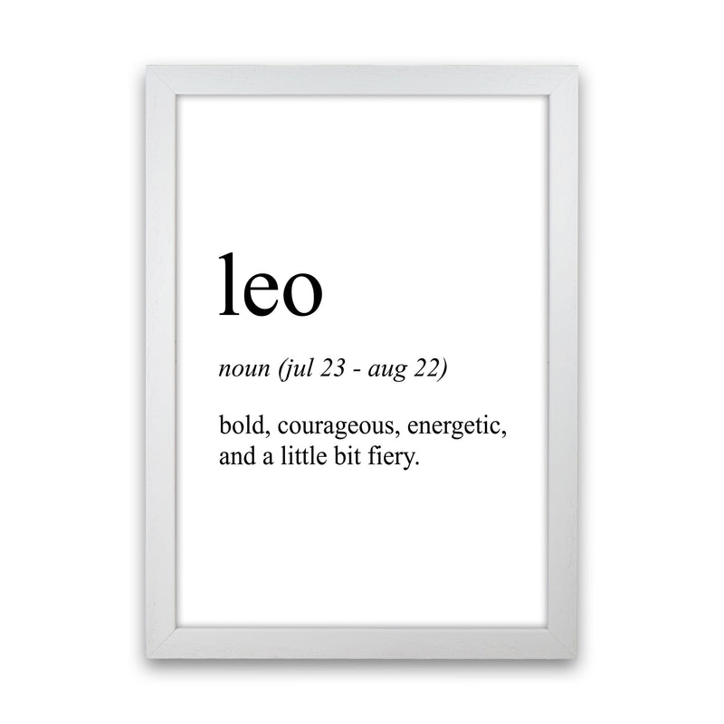Leo Definition Art Print by Pixy Paper White Grain