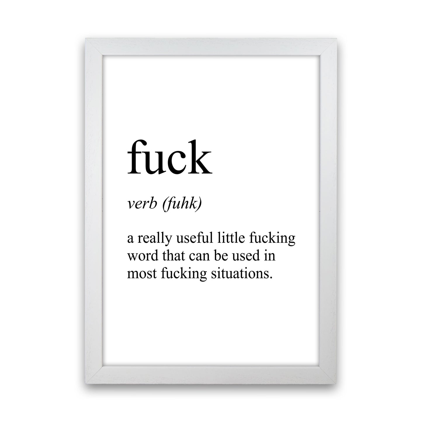Fuck Definition Art Print by Pixy Paper White Grain