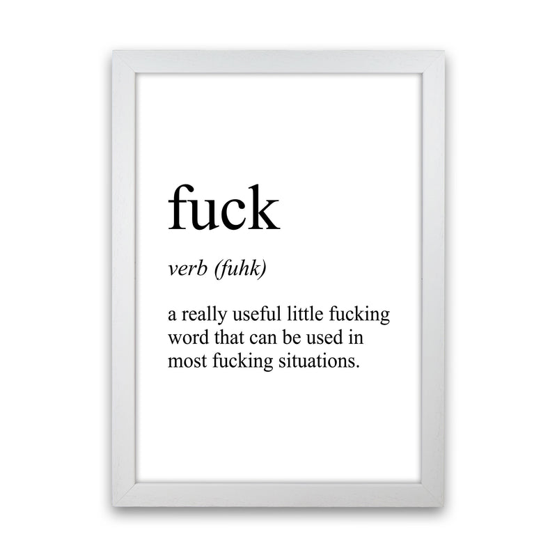 Fuck Definition Art Print by Pixy Paper White Grain