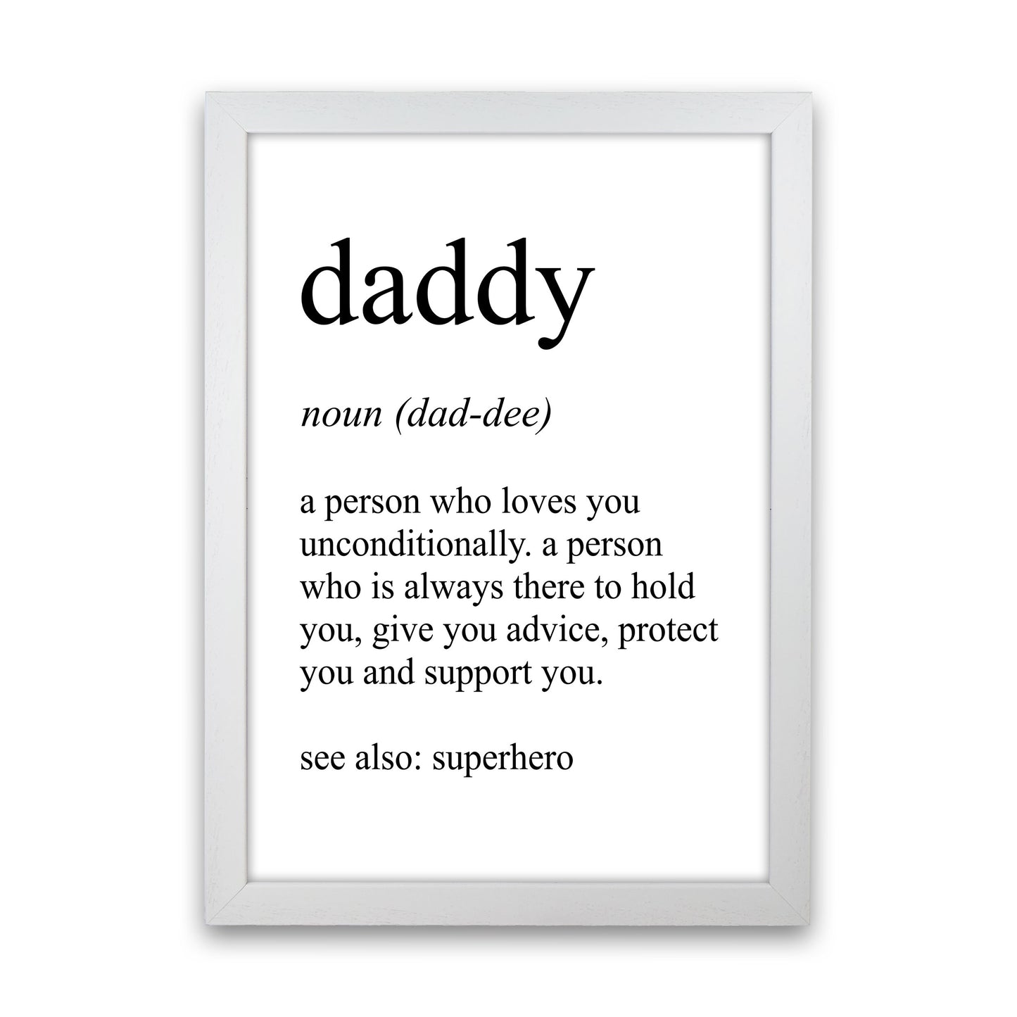 Daddy Definition Art Print by Pixy Paper White Grain