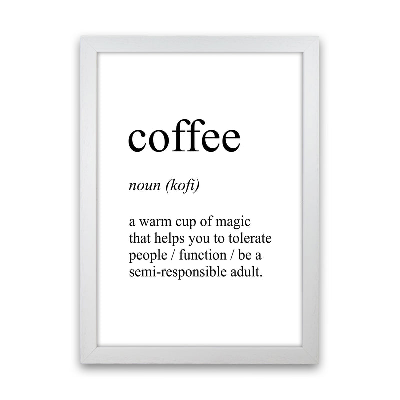 Coffee Definition Art Print by Pixy Paper White Grain