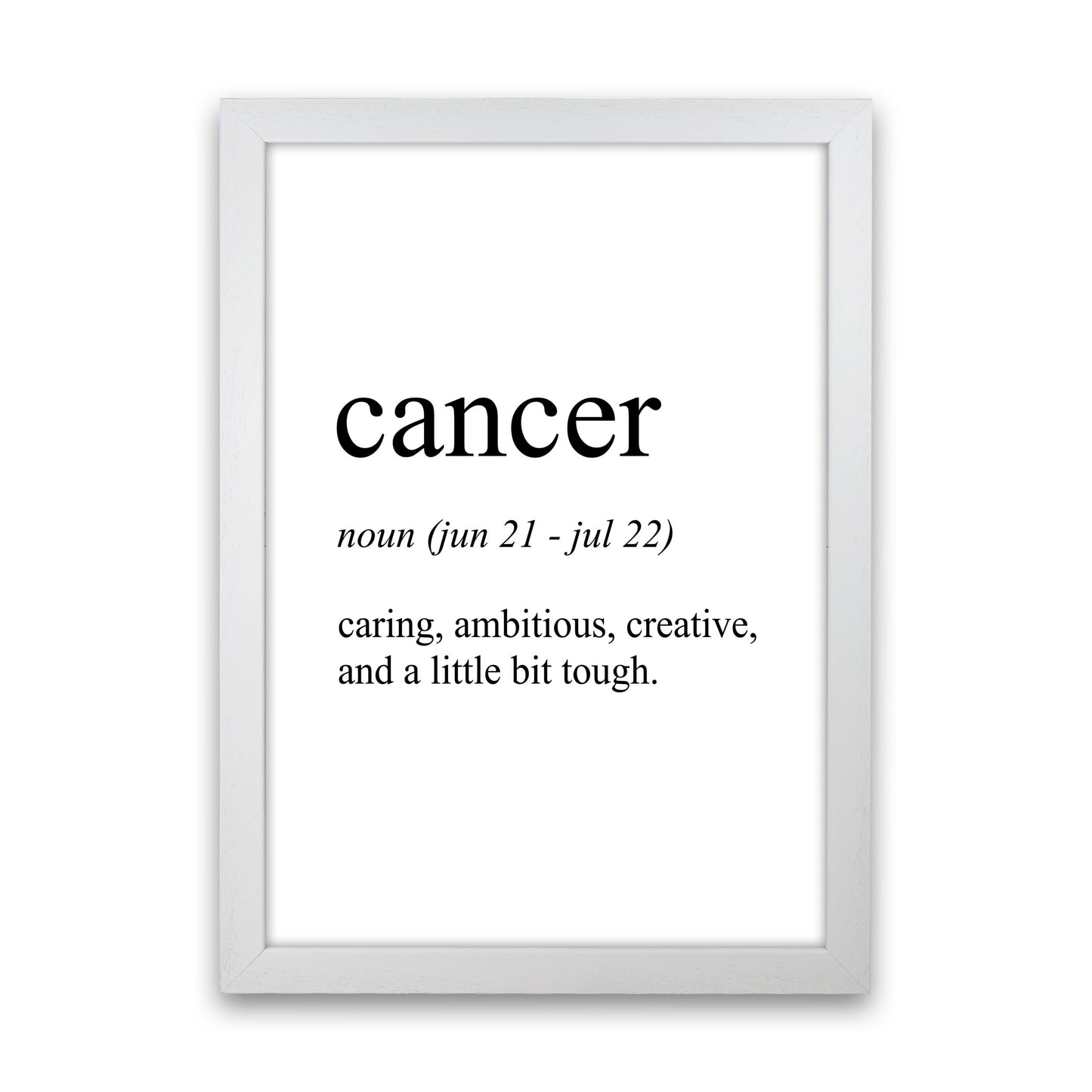 Cancer Definition Art Print by Pixy Paper White Grain
