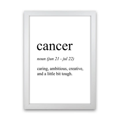 Cancer Definition Art Print by Pixy Paper White Grain