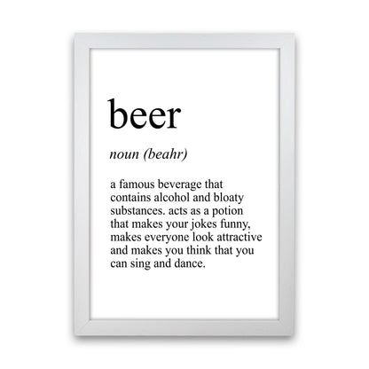 Beer Definition Art Print by Pixy Paper White Grain