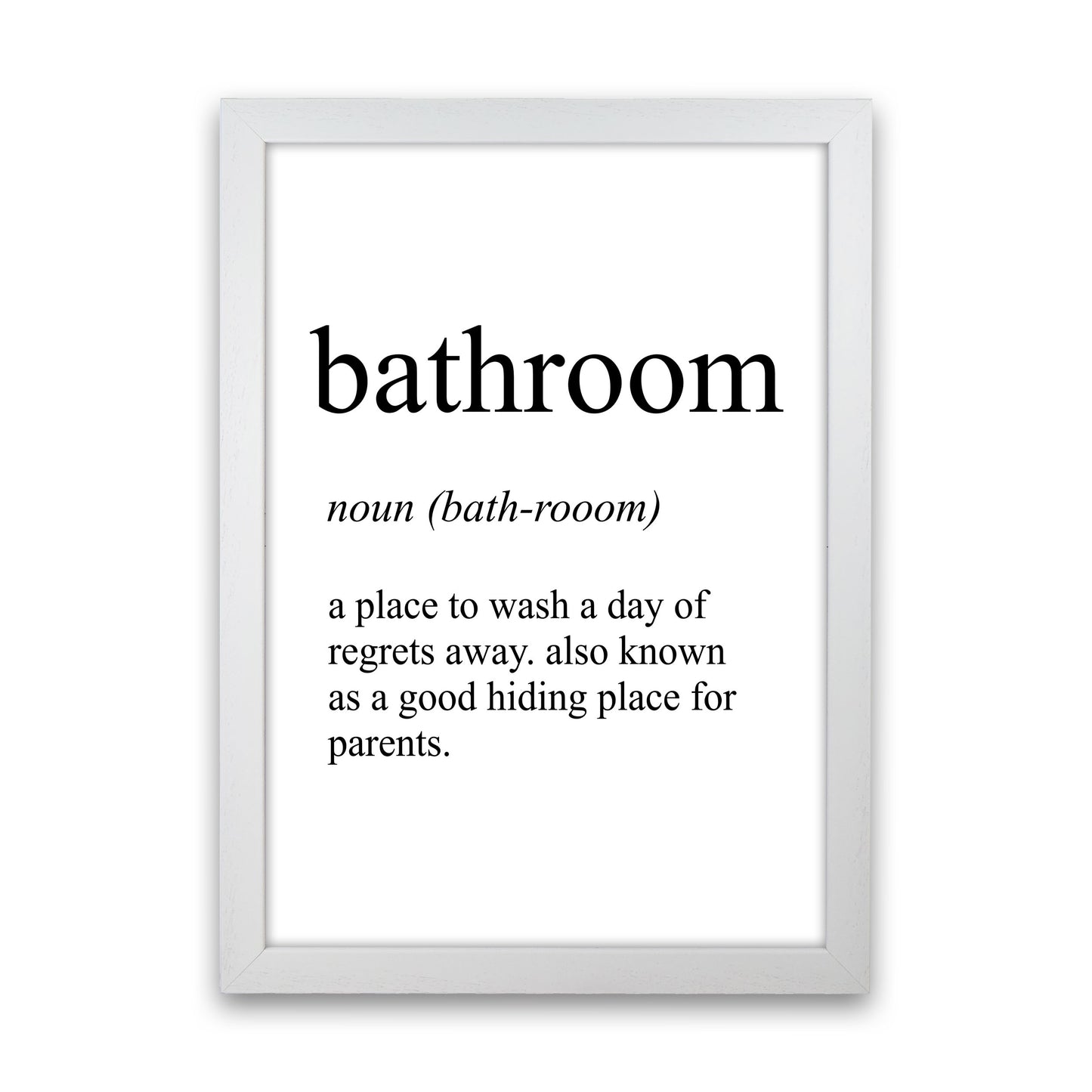 Bathroom Definition Art Print by Pixy Paper White Grain