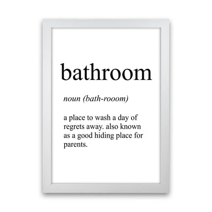 Bathroom Definition Art Print by Pixy Paper White Grain
