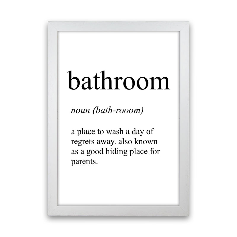 Bathroom Definition Art Print by Pixy Paper White Grain