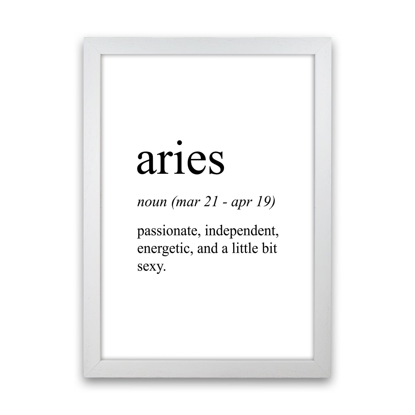 Aries Definition Art Print by Pixy Paper White Grain