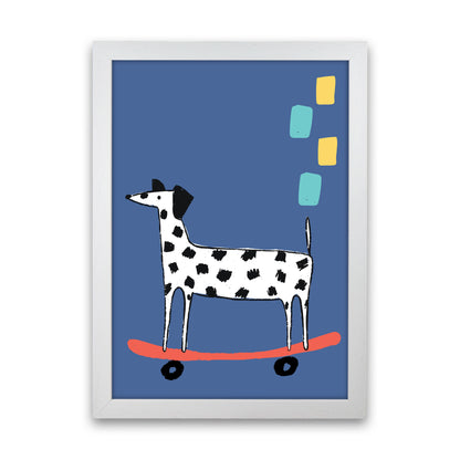 Skateboard Dog Art Print by Pixy Paper White Grain