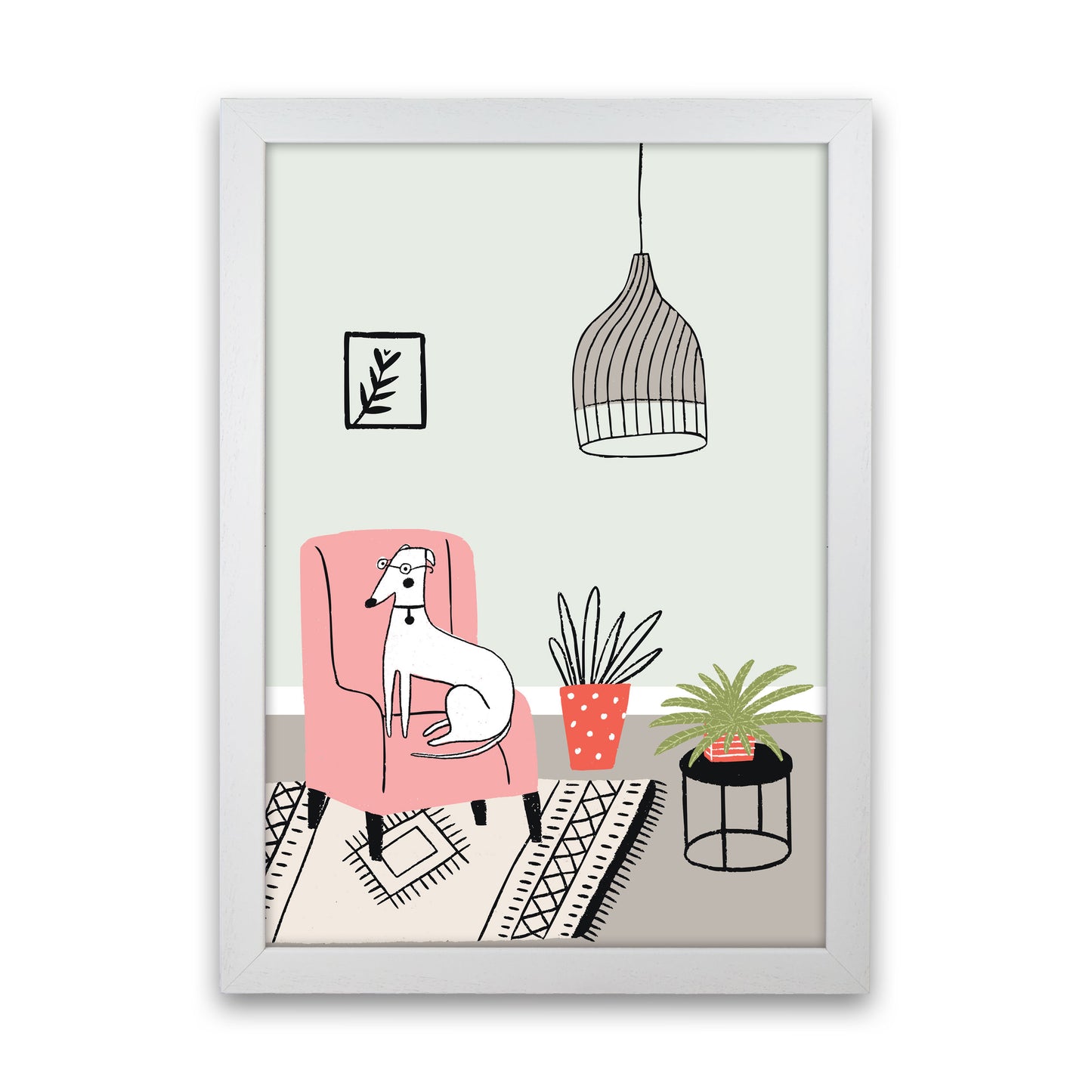 Posh Dog Art Print by Pixy Paper White Grain