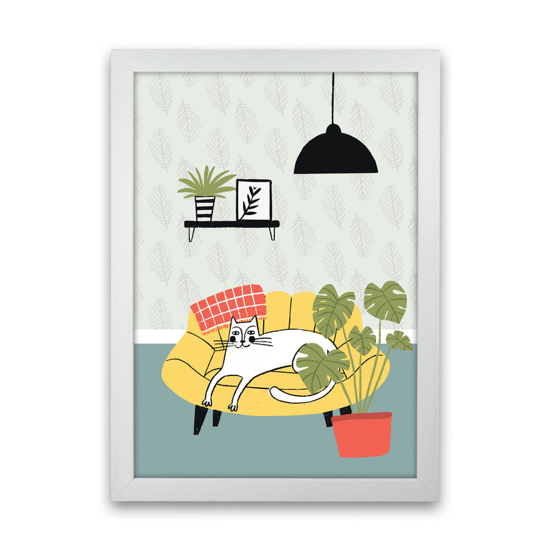 It's A Cat Life Art Print by Pixy Paper White Grain