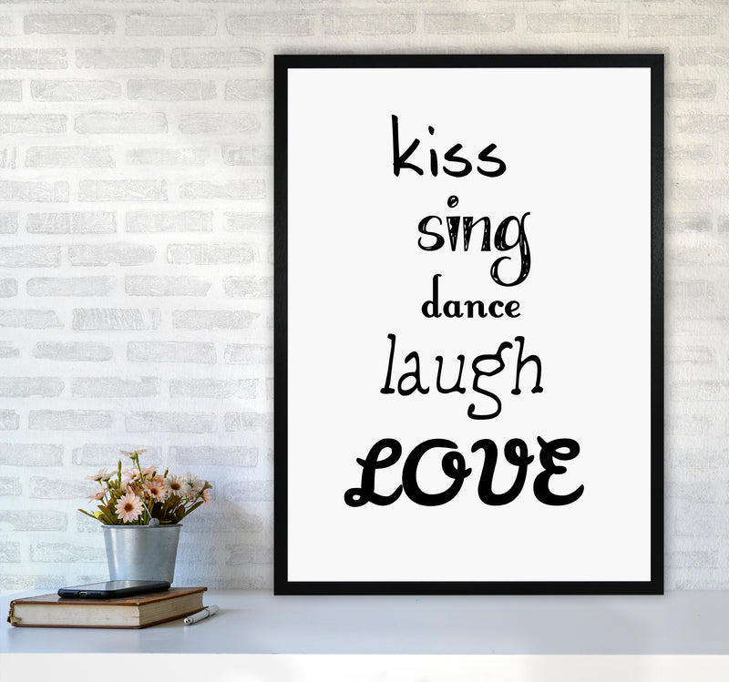 Kiss Quote Art Print by Proper Job Studio A1 White Frame