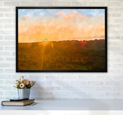Sunset over Dartmoor A1 White Frame