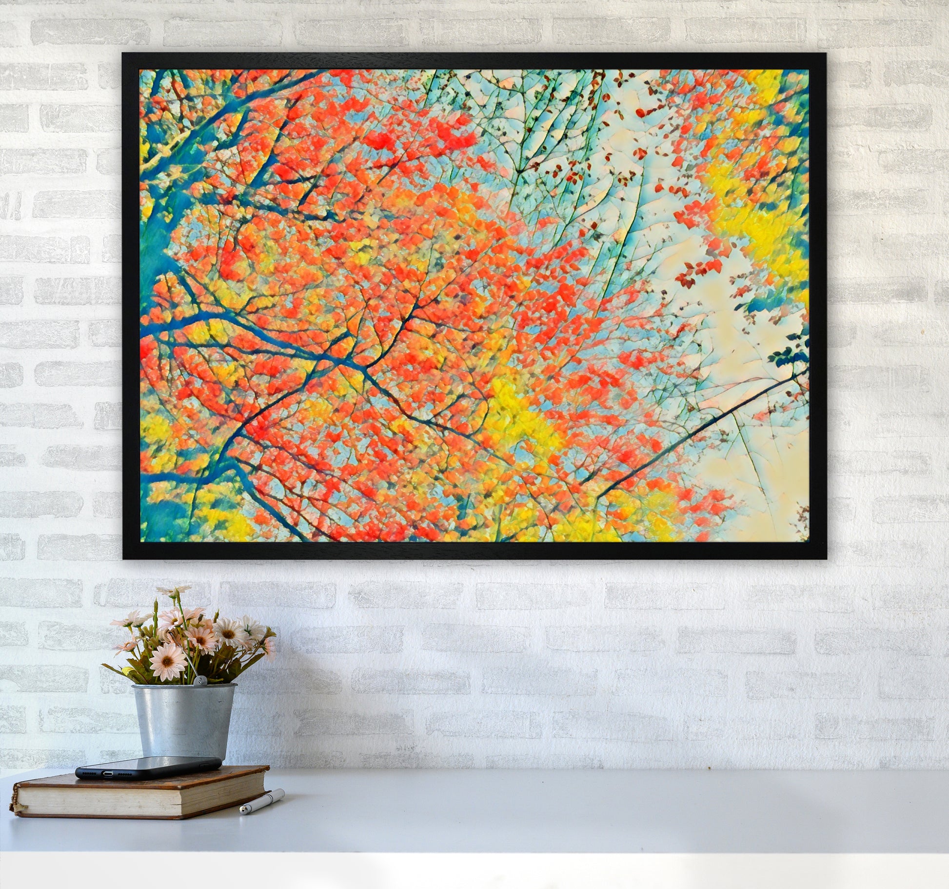 Autumn is here A1 White Frame