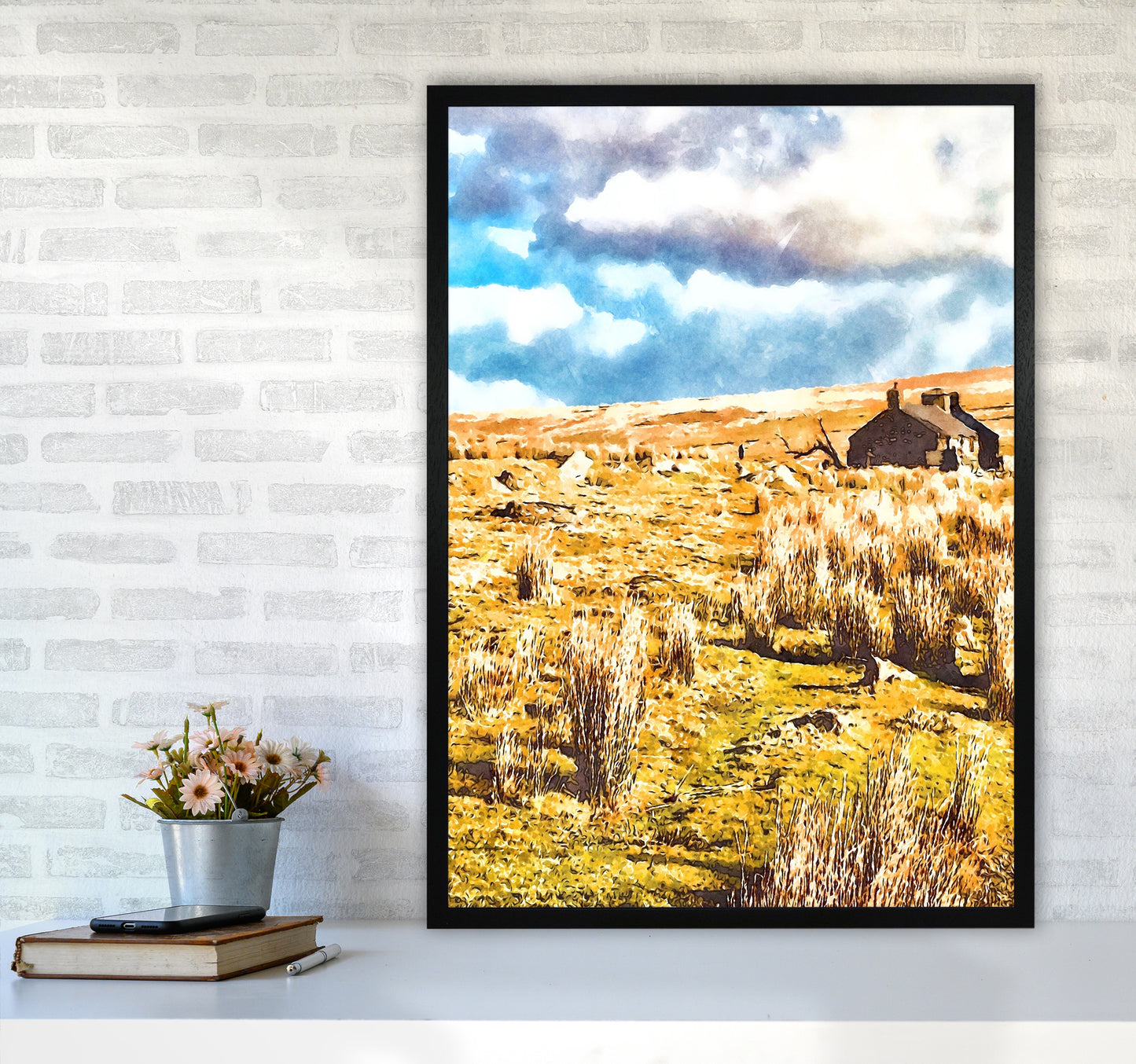 House on Dartmoor 2 Art Print by Proper Job Studio A1 White Frame