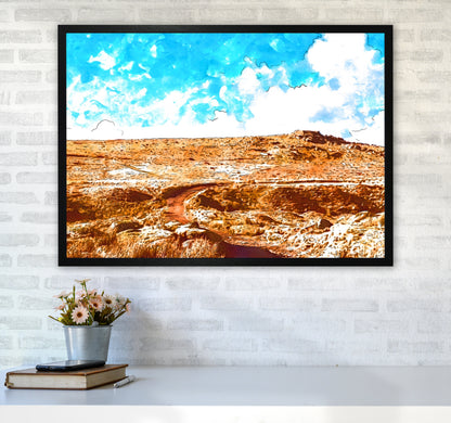 Dartmoor Tor Art Print by Proper Job Studio A1 White Frame