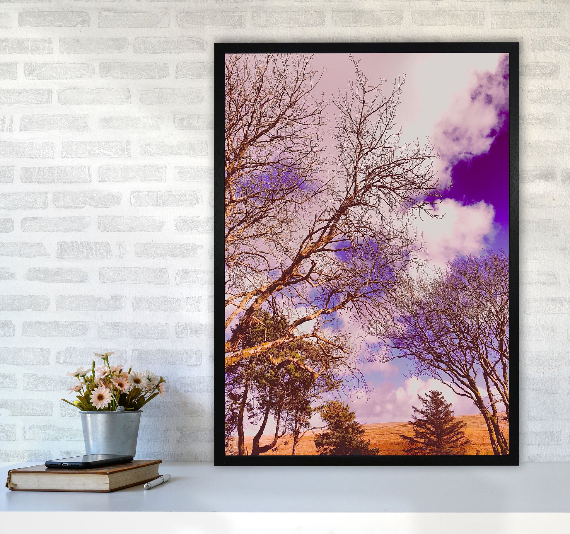 Pink Dartmoor Art Print by Proper Job Studio A1 White Frame