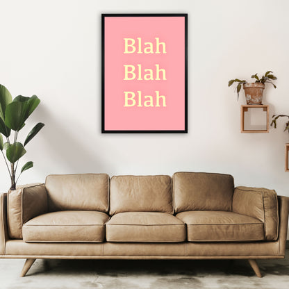 Blah Blah Blah Art Print by Proper Job Studio A1 White Frame