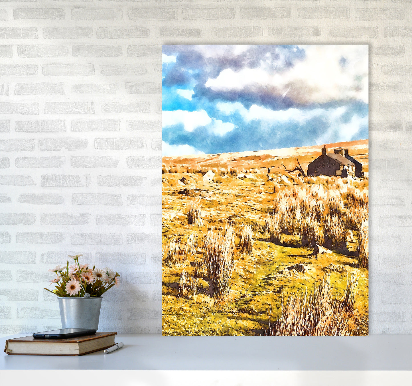 House on Dartmoor 2 Art Print by Proper Job Studio A1 Black Frame