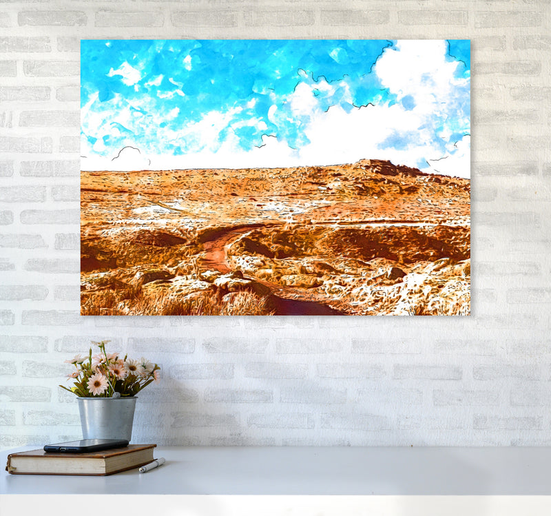 Dartmoor Tor Art Print by Proper Job Studio A1 Black Frame